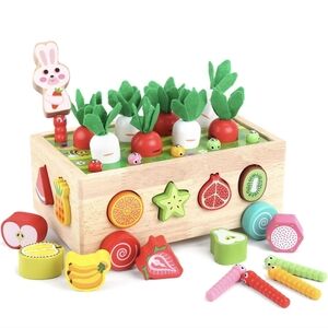 ♻️ 5/25$ ♻️ Wooden Vegetable Pull Toy with Colorful Wheels
